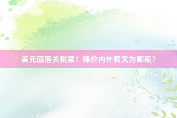 美元回落关税紧！镍价内外劈叉为哪般？