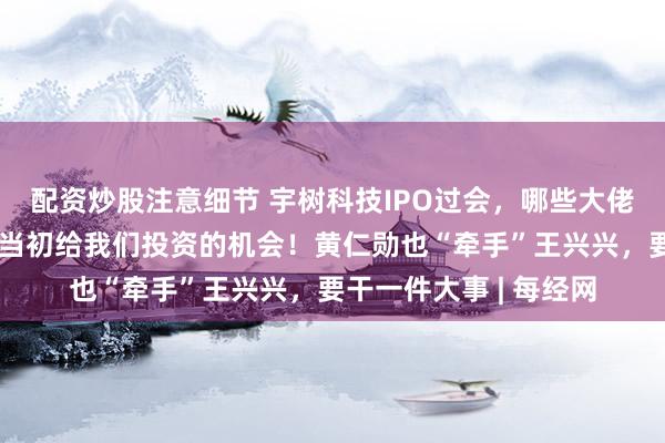 配资炒股注意细节 宇树科技IPO过会，哪些大佬赢麻了？雷军：谢谢当初给我们投资的机会！黄仁勋也“牵手”王兴兴，要干一件大事 | 每经网